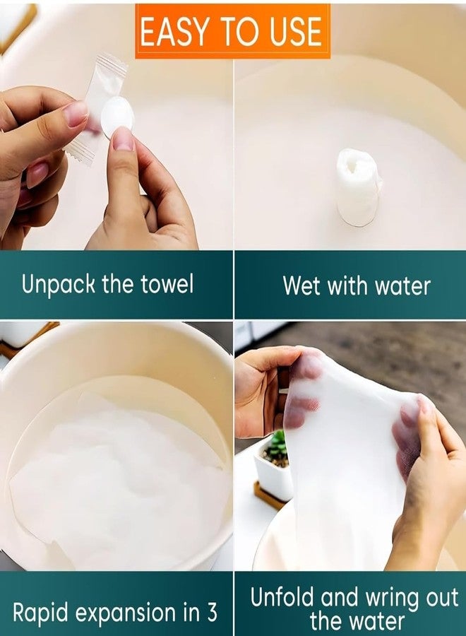 Feelhigh Compressed Towel Coin Tissues Portable Wipe Napkin Paper Tablets Non-Woven Disposable Home Hand Wipes for Travel Camping Beauty Salon Outdoor For Kids And Adults (200pcs) - Image 4